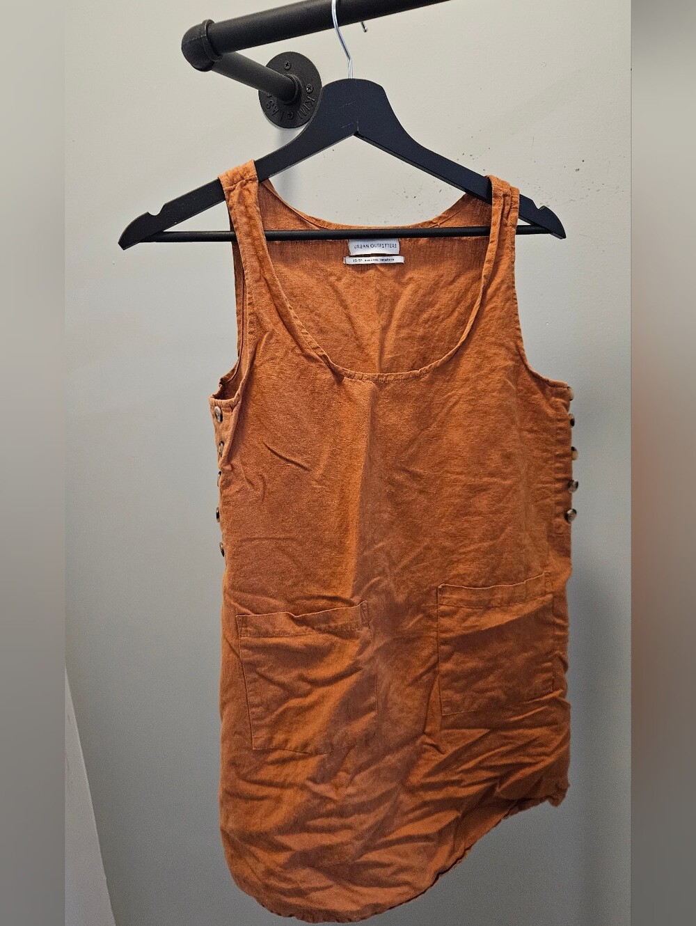 Urban Outfitters Rust Orange Linen Blend Tunic Top